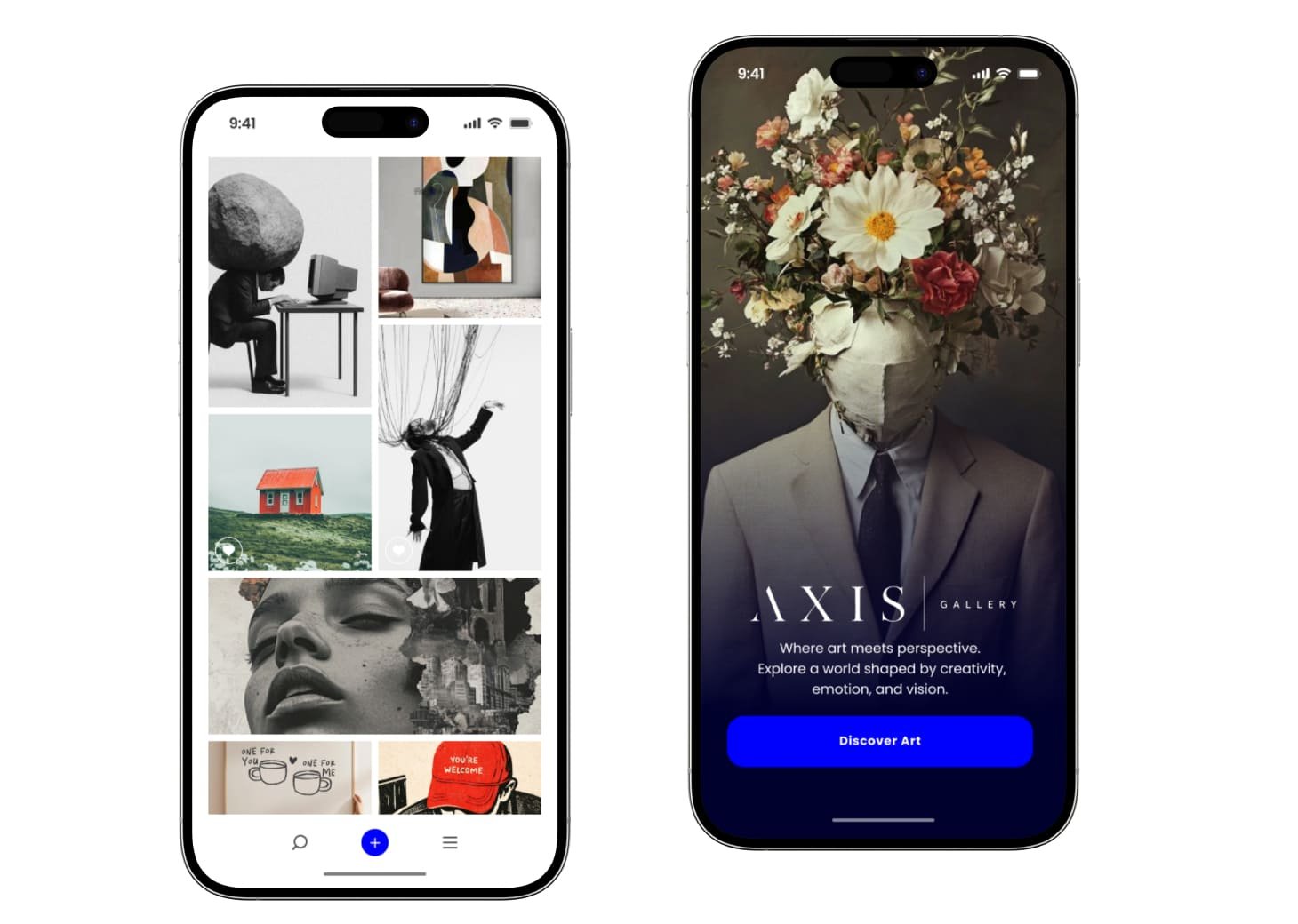 Axis Gallery mobile app design detail screen